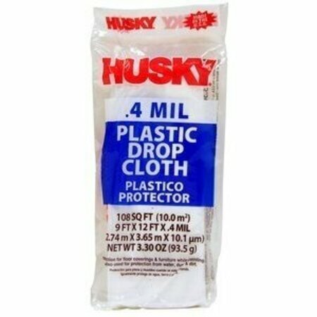 HUSKY Poly-America 9' x 12' .4mil Rolled Drop Cloth DCHK-04